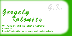 gergely kolonits business card
